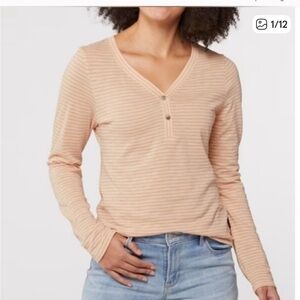 💫Patagonia Women’s Mainstay Henley Long sleeve, XS, Striped, Yellow/Orange